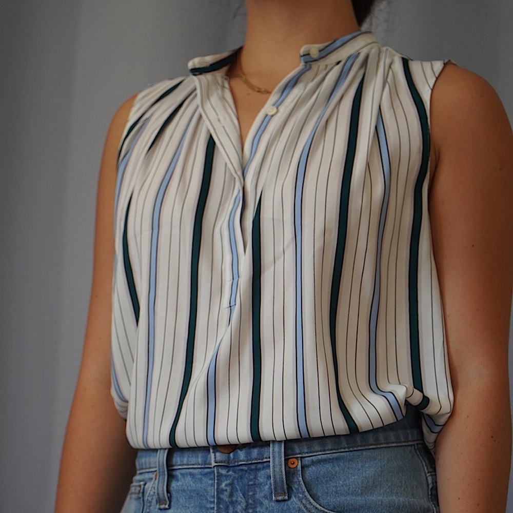 Ann Taylor striped blouse with buttons